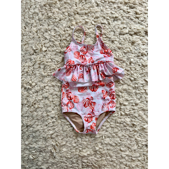 Kortni Jeane Other - Girls Kortni Jeane White Red Pink Seashell Two Piece Swimsuit Size 4